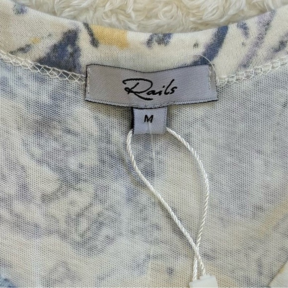 NWT RAILS The Racer Tank Blue Marble Cotton Size Medium - Picture 3 of 9